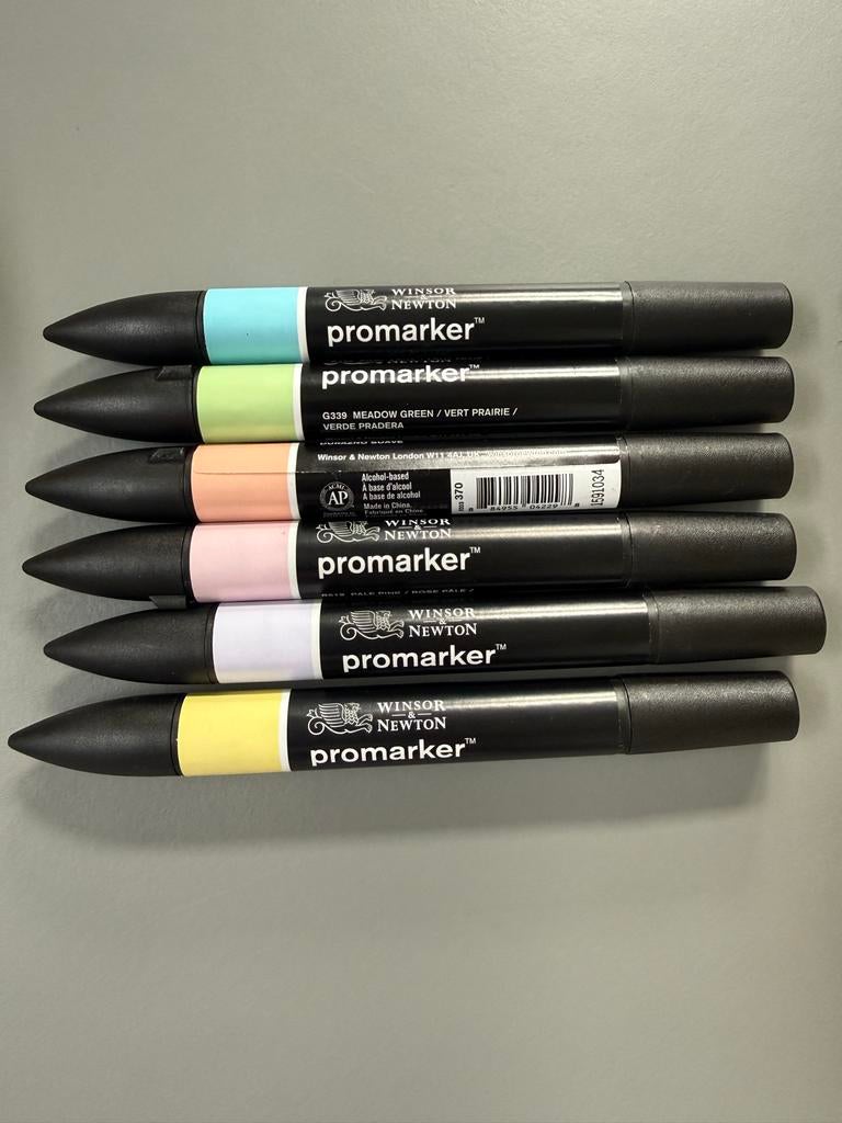 Winsor & Newton Promarker Pastel Set - Amper gebruikt, Ophalen of Verzenden, Gebruikt, Overige typen