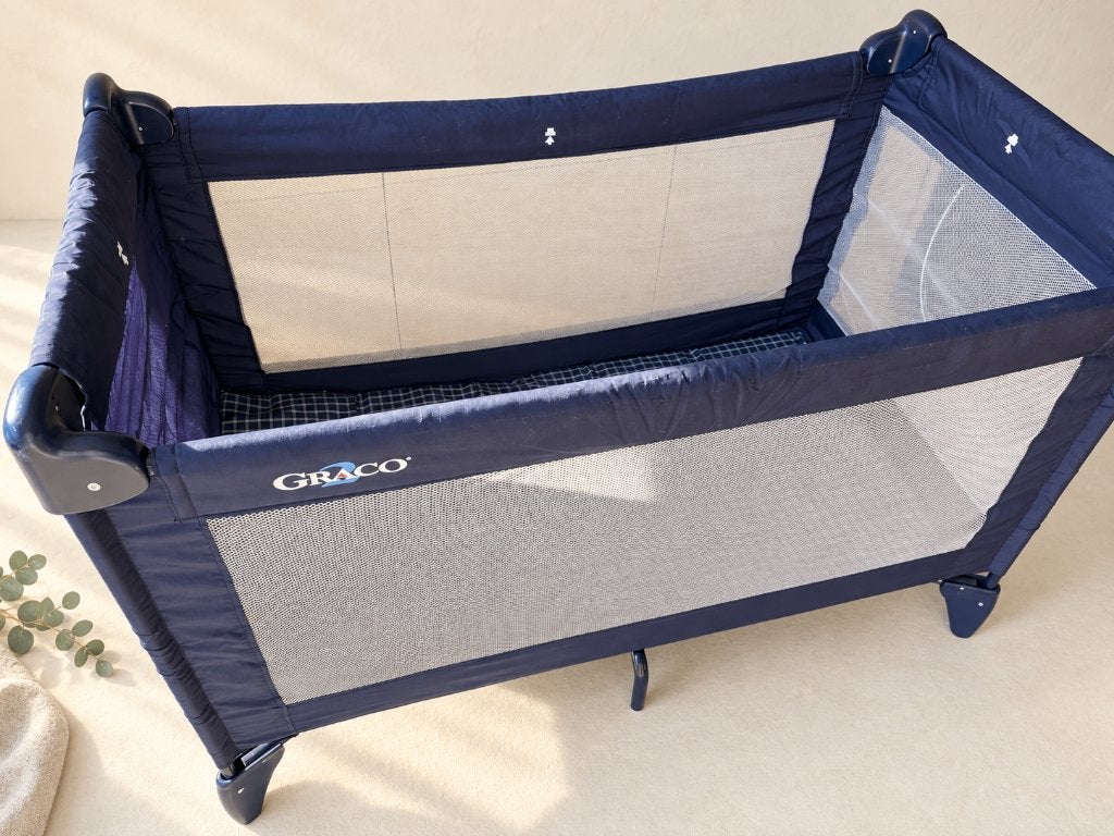 Graco campingbedje / reisbedje blauw, Ophalen, Zo goed als nieuw, Reisbedje