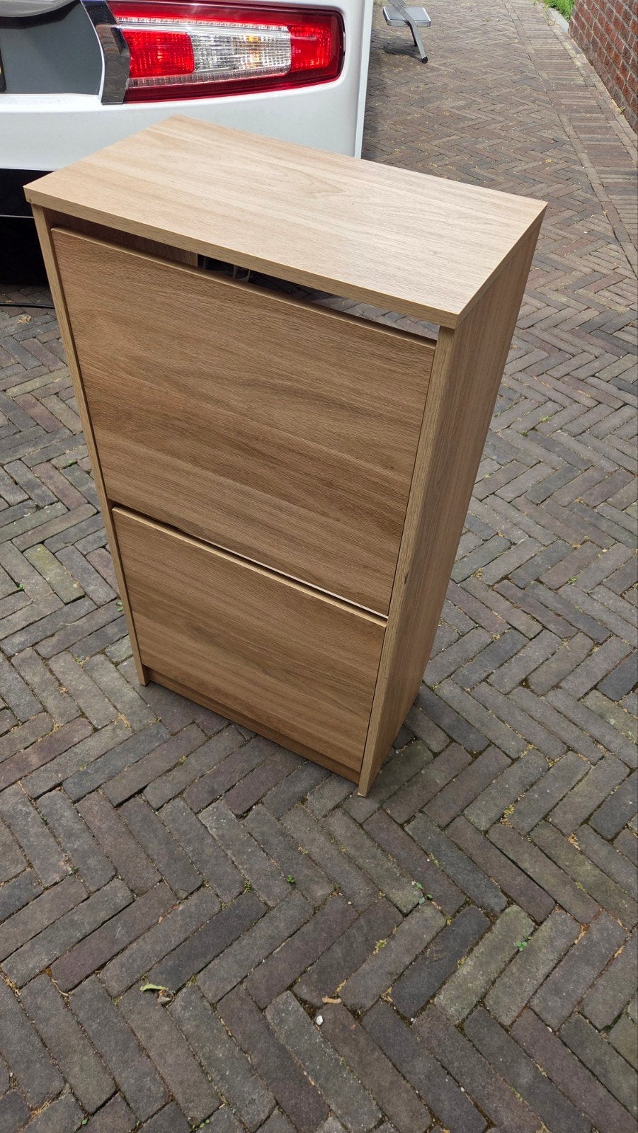 Schoenenkast met 2 vakken - Houtlook, Huis en Inrichting, Kasten | Schoenenkasten, Ophalen of Verzenden, Gebruikt, Modern