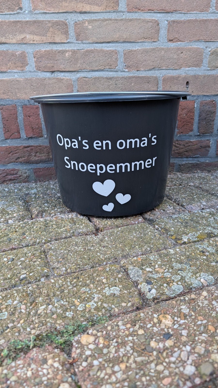 Emmer met tekst, Huis en Inrichting, Emmers, Ophalen of Verzenden, Nieuw, Kunststof, Met handgreep