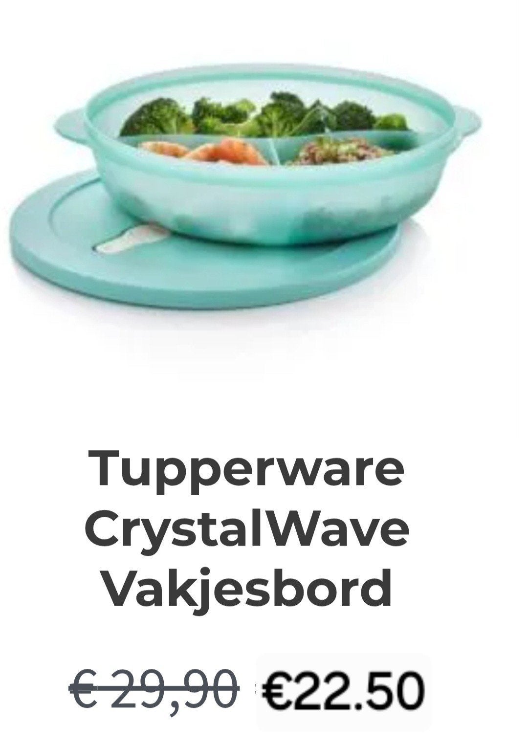 Tupperware CrystalWave Vakjesbord - Ideaal voor maaltijden, Ophalen of Verzenden, Nieuw, Groen, Schaal