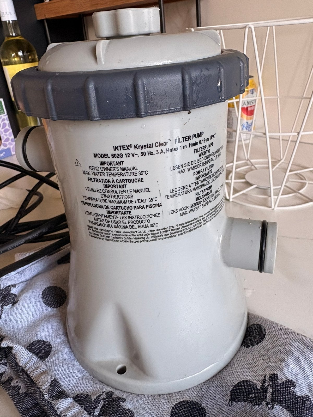 Intex Krystal Clear filterpomp 602G - zwembadpomp - compleet, Ophalen of Verzenden, Zo goed als nieuw, Zwembadpomp