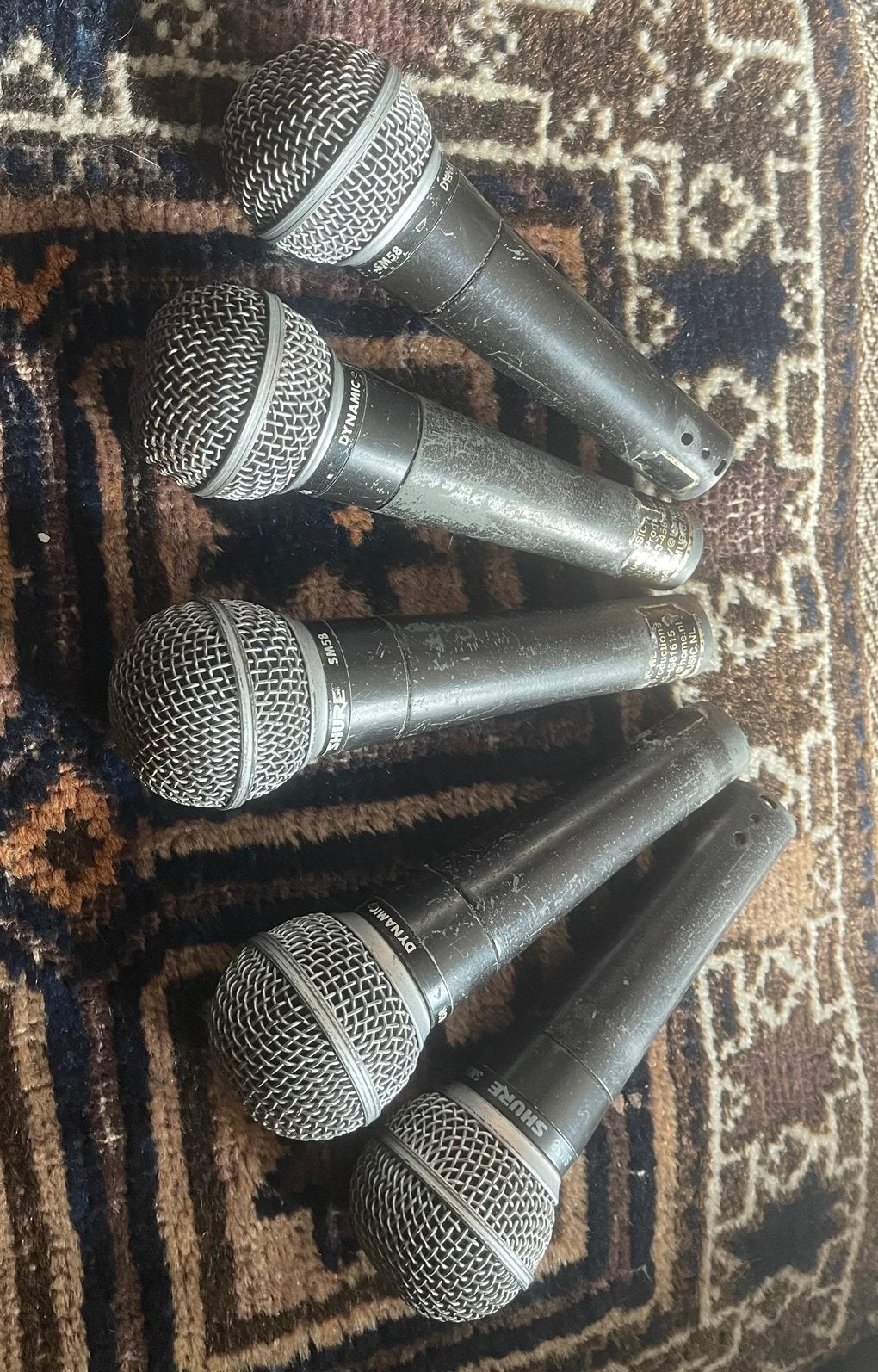 5x Shure SM58 Dynamische Microfoon, Muziek en Instrumenten, Ophalen of Verzenden, Zo goed als nieuw, Zangmicrofoon