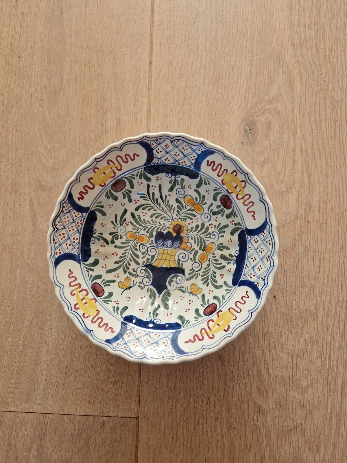 Antiek Delfts Blauw Bord - Handgeschilderd, Antiek en Kunst, Ophalen