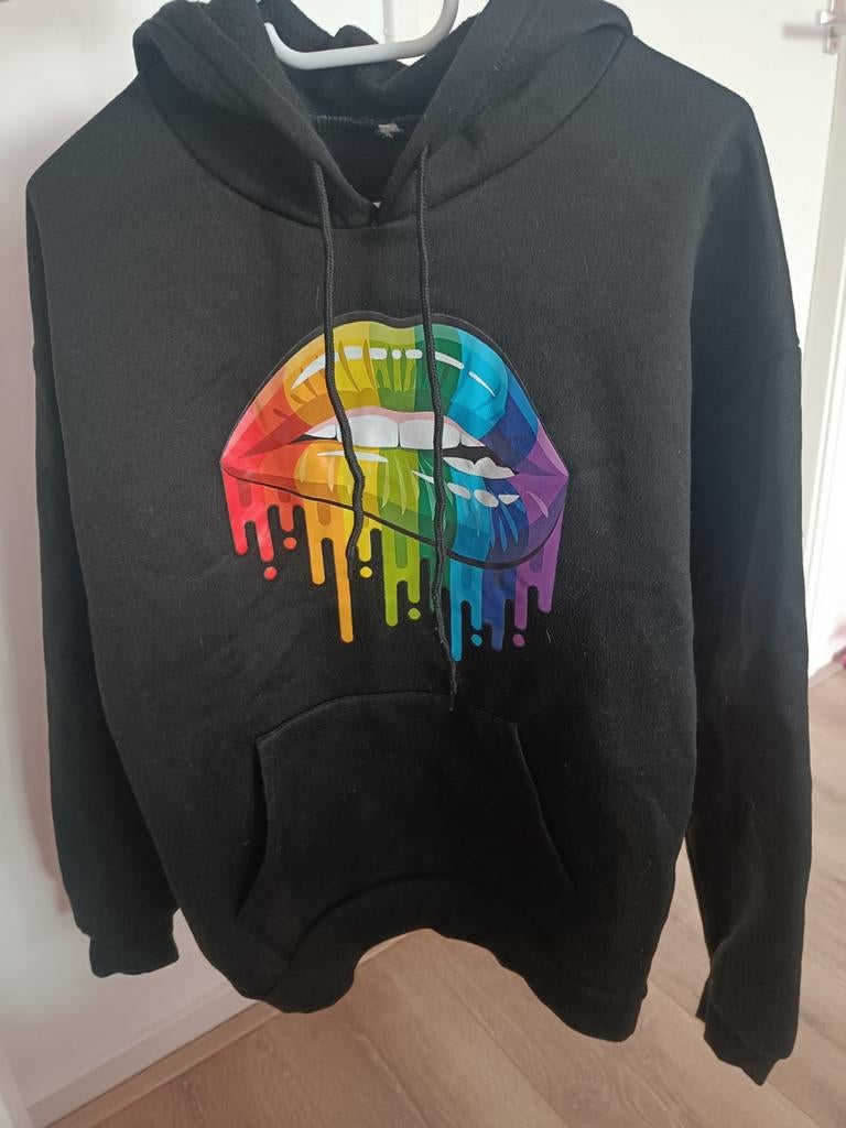 Gave hoodie black-rainbow maat M, Ophalen of Verzenden, Zo goed als nieuw, Maat 38/40 (M), Zwart