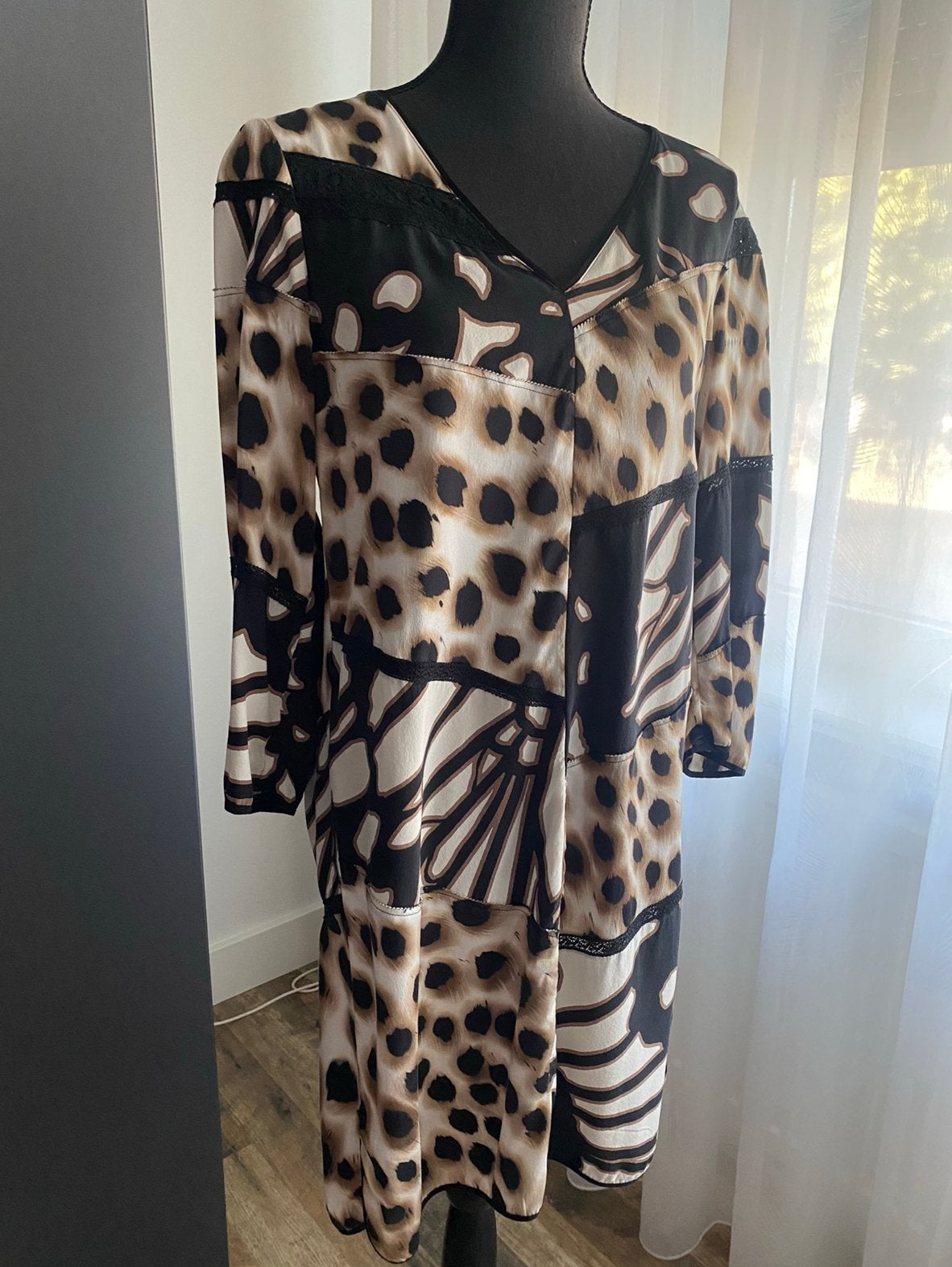 Marccain zijden jurkje 38, Kleding | Dames, Maat 38/40 (M), Knielengte, Gedragen, Meerkleurig
