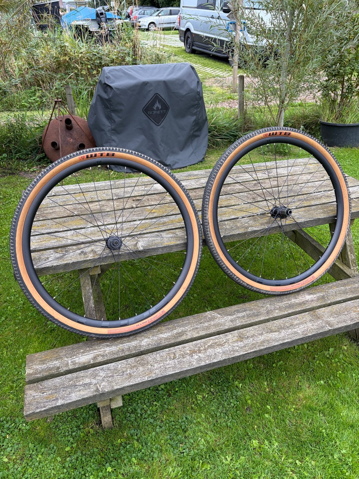 Gravel Wielset met WTB Riddler Banden 45mm, Zo goed als nieuw, Gravelbike, Aluminium, Ophalen