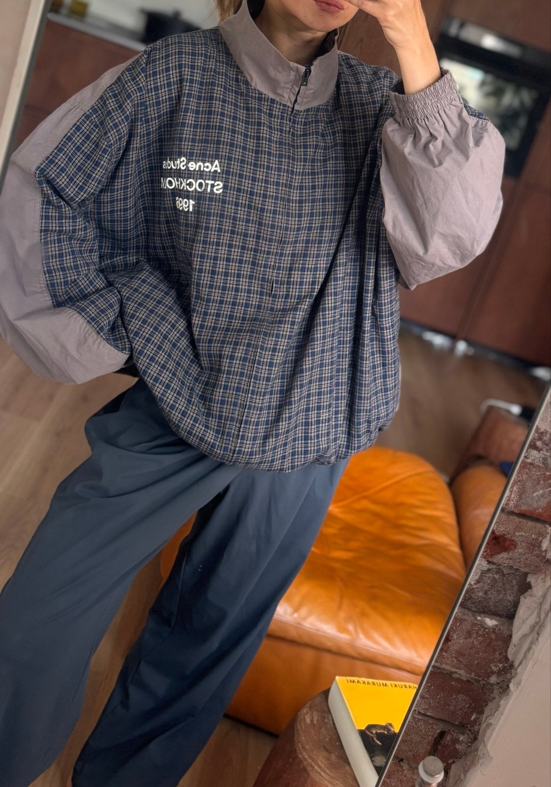 Acne Studios geruite jas, Ophalen of Verzenden, Zo goed als nieuw, Maat 46/48 (XL) of groter, Blauw