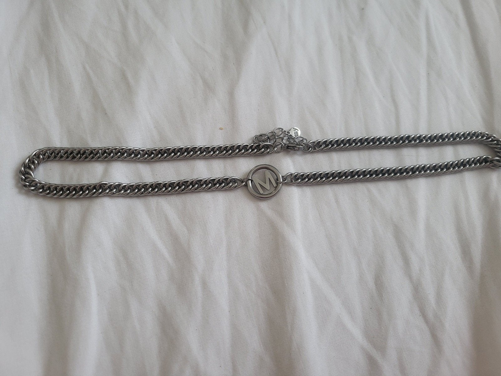 My jewellery ketting letter m, Ophalen of Verzenden, Zo goed als nieuw, Zilver, Overige materialen