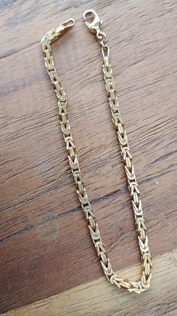 Armband Konings schakel 3mm (lengte 22cm), Ophalen of Verzenden, Nieuw, Zilver, Staal