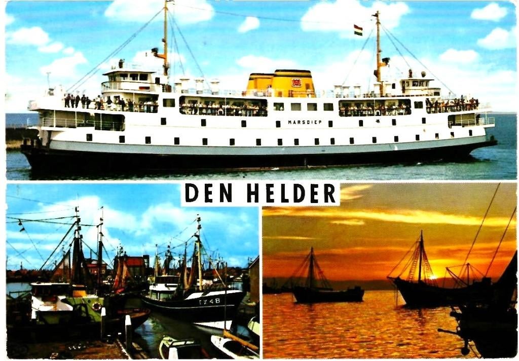 18058 Den Helder 1975 veerboot Naar Texel Marsdiep Gelopen, Ophalen of Verzenden, 1960 tot 1980, Gelopen, Noord-Holland
