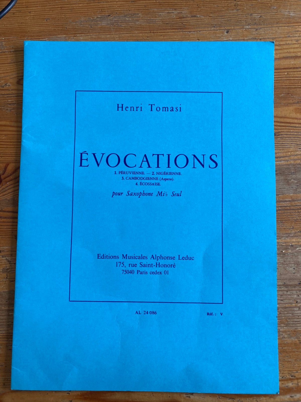 Henri Tomasi, Évocations voor altsaxofoon solo, Gebruikt, Klassiek, Saxofoon, Overige soorten