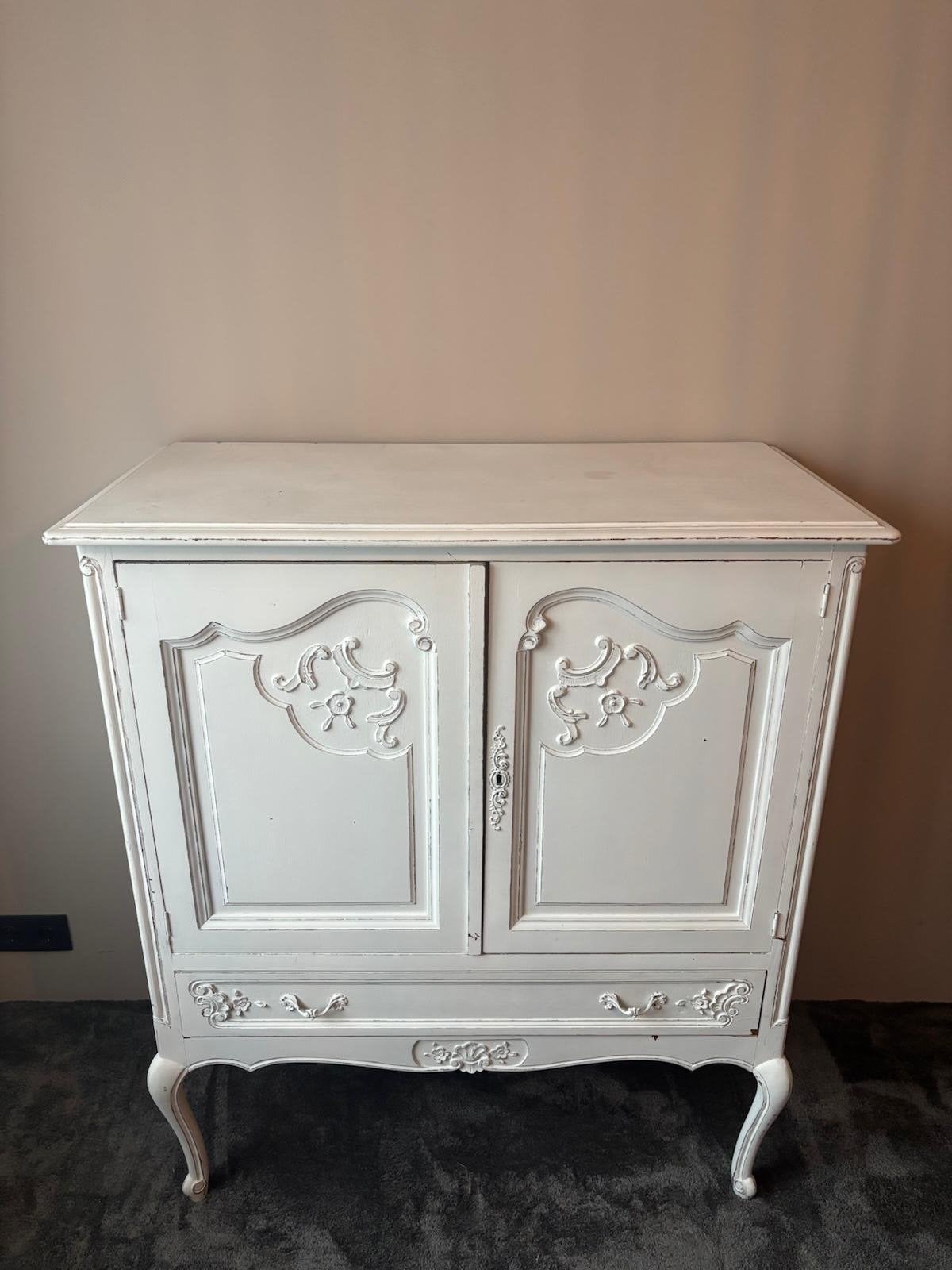 Brocante kast dressoir - Wit, Ophalen