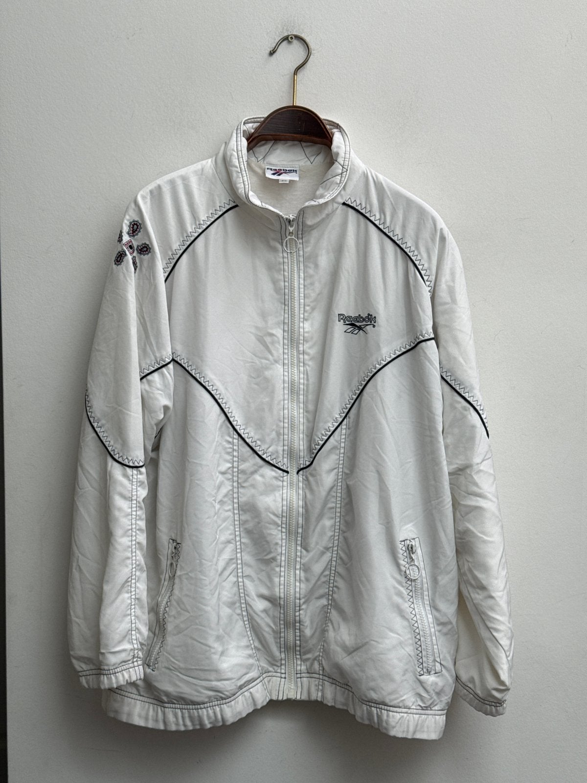 Reebok Vintage Trainingsjack - Dames Maat XL, Ophalen of Verzenden, Zo goed als nieuw, Maat 46/48 (XL) of groter, Wit