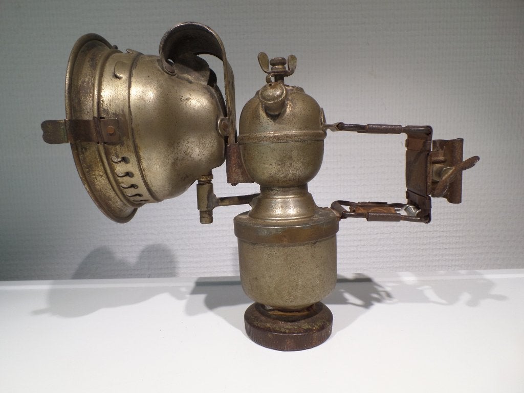 Fietslamp Carbid, CRESTELLA,  Vintage 1900/15-(#9225), Antiek en Kunst, Ophalen of Verzenden