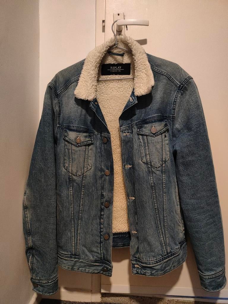 Replay spijkerjas met teddy voering, Kleding | Heren, Jassen | Winter, Ophalen of Verzenden, Zo goed als nieuw, Maat 56/58 (XL)