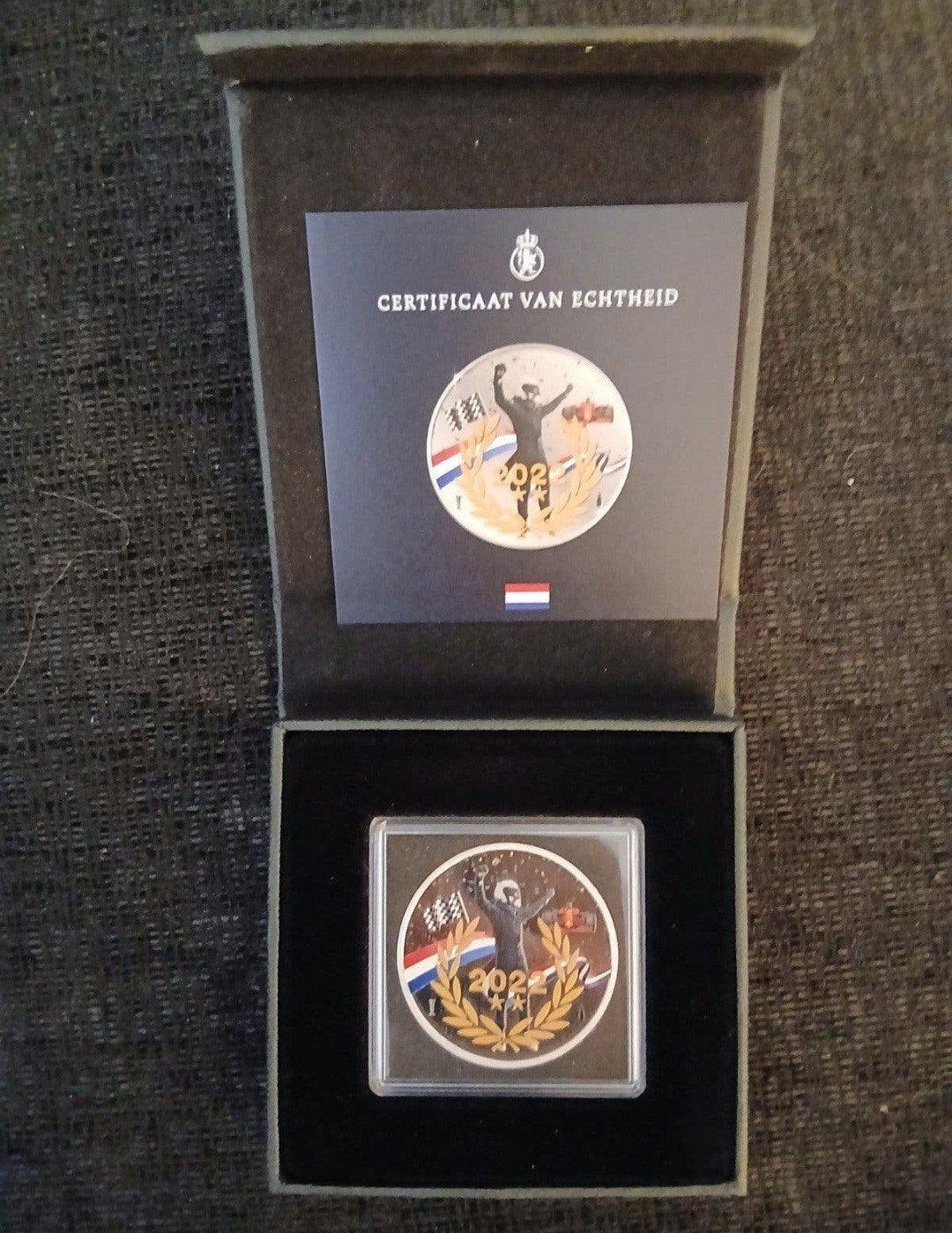Max Verstappen Kampioensmunt 2022 - Collectors Item F1, Postzegels en Munten, Ophalen of Verzenden, Overige waardes, Losse munt