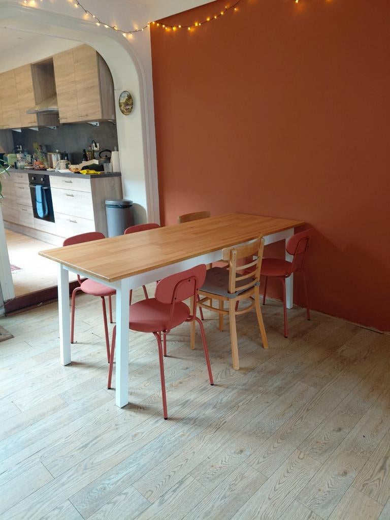 Pinntorp IKEA eettafel 75x187, Huis en Inrichting, Tafels | Eettafels, Ophalen, Gebruikt, Scandinavisch, 50 tot 100 cm