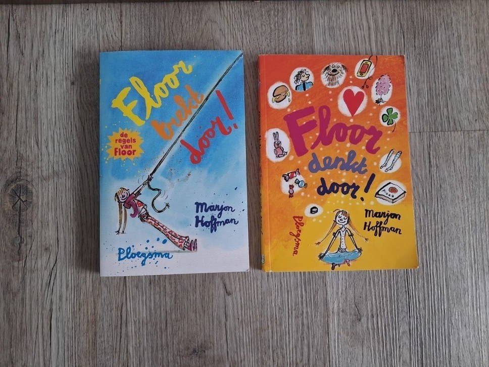 Boeken: 'Floor trekt door' en 'Floor denkt door', Ophalen of Verzenden, Zo goed als nieuw, Marjon Hofman, Verhalen