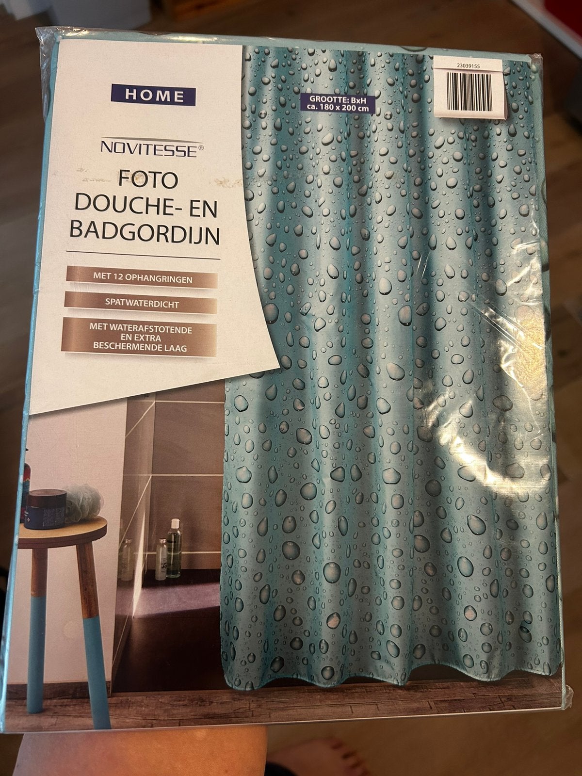 Nieuw douchegordijn - Waterdruppels, Ophalen of Verzenden, Nieuw, Blauw, Overige typen