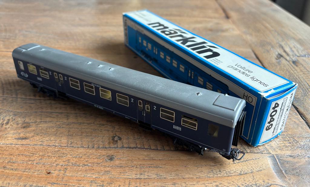 Marklin HO 4049 personentrein NS + verlichting, Hobby en Vrije tijd, Modeltreinen | H0, Wisselstroom, Gebruikt, Verzenden, Wagon