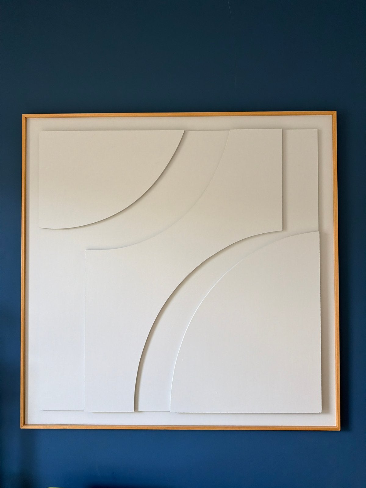 Modern 3D schilderij: Grijs met Houten Lijst, Ophalen