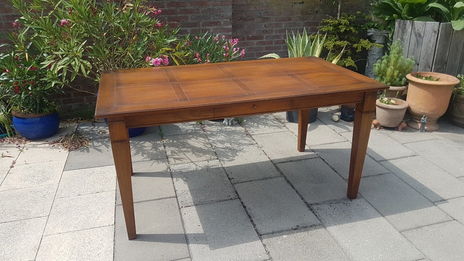 Eetkamer tafel hout 90 x 160 als nieuw, Tuin en Terras, Tuintafels, Ophalen, Rechthoekig, Hout