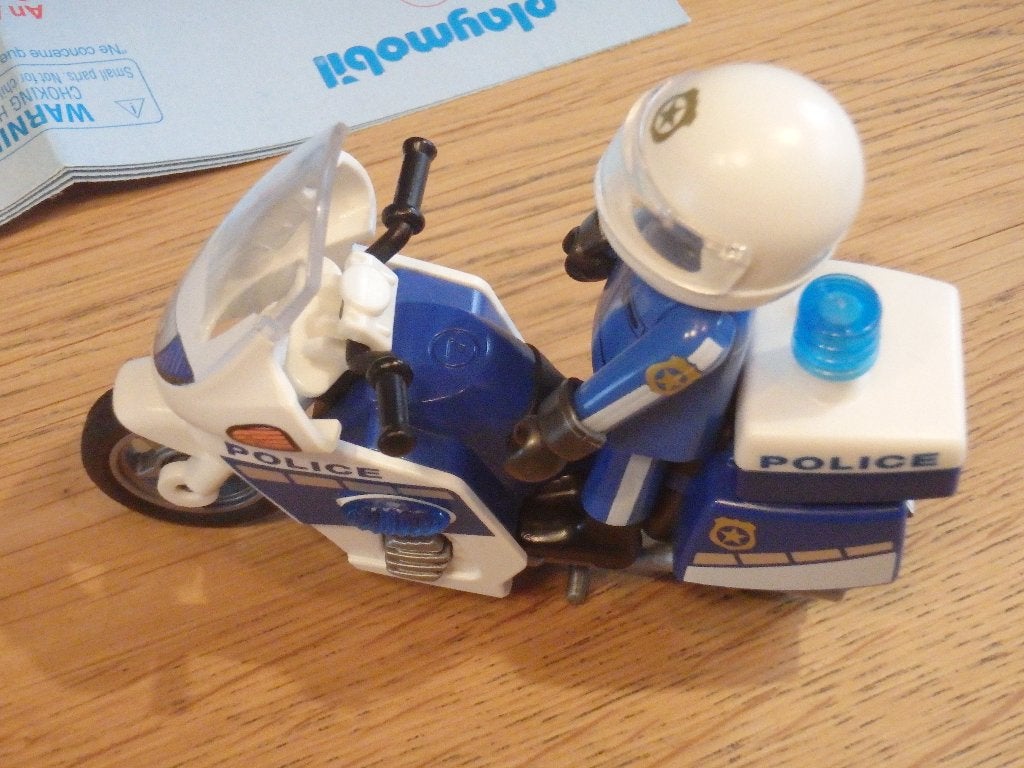 playmobil set 9923 politiemotor met werkende zwaailichten, Ophalen, Complete set, Voertuig, Zo goed als nieuw