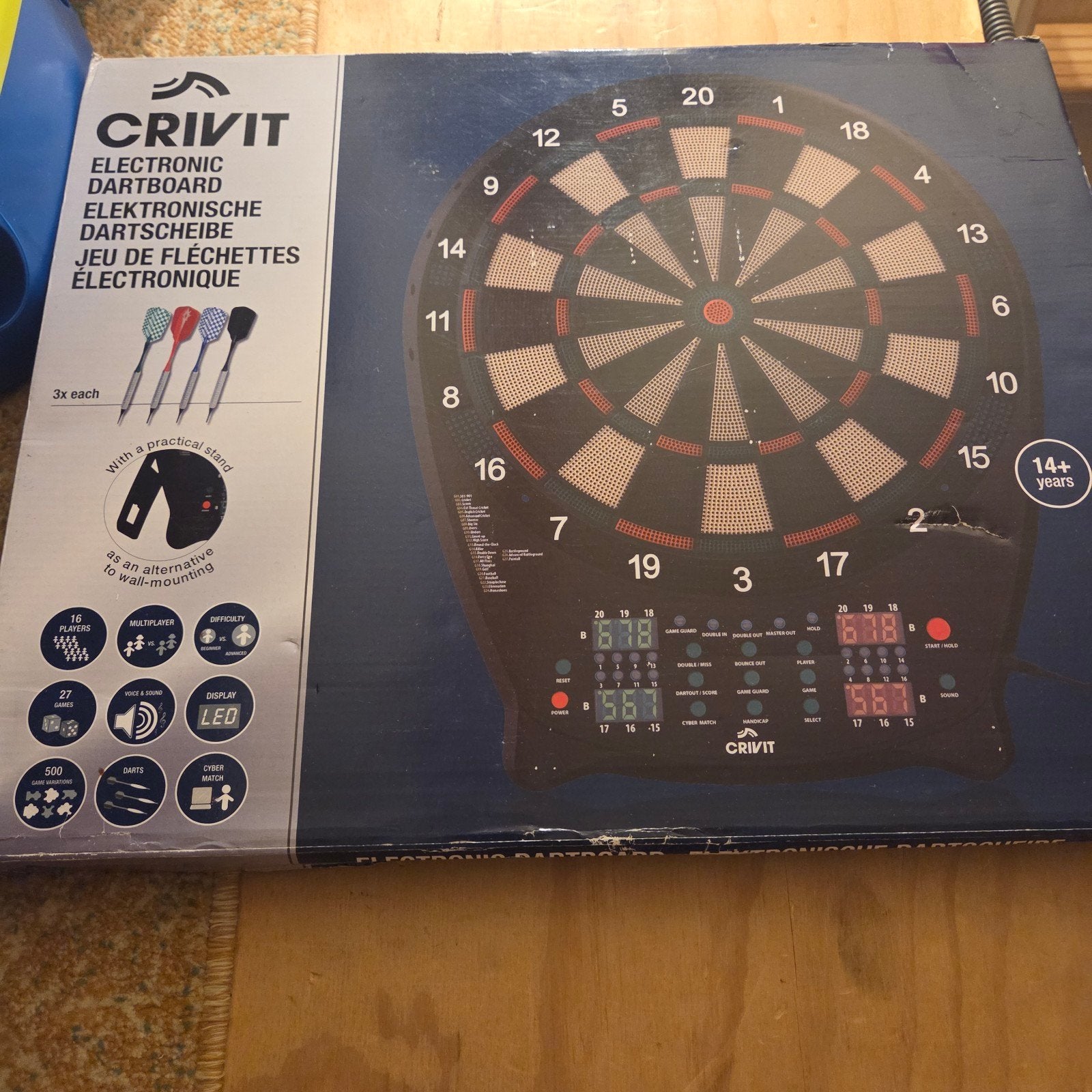 Crivit Elektronisch Dartbord met Soft Tip Darts, Sport en Fitness, Darts, Ophalen
