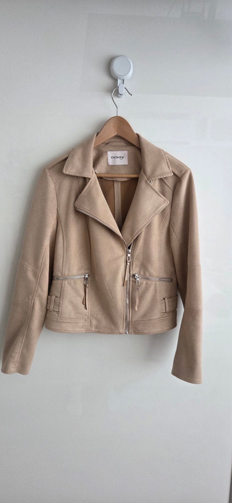Orsay suède-look bikerjack, Kleding | Dames, Maat 38/40 (M), Beige, Ophalen of Verzenden, Zo goed als nieuw