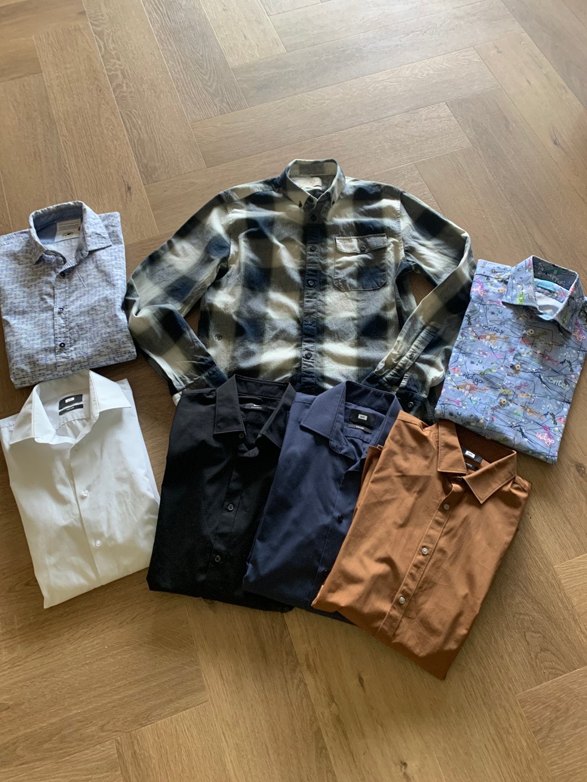 Heren overhemden - Diverse merken en stijlen, Ophalen of Verzenden, Gedragen, Blauw, Overige halswijdtes