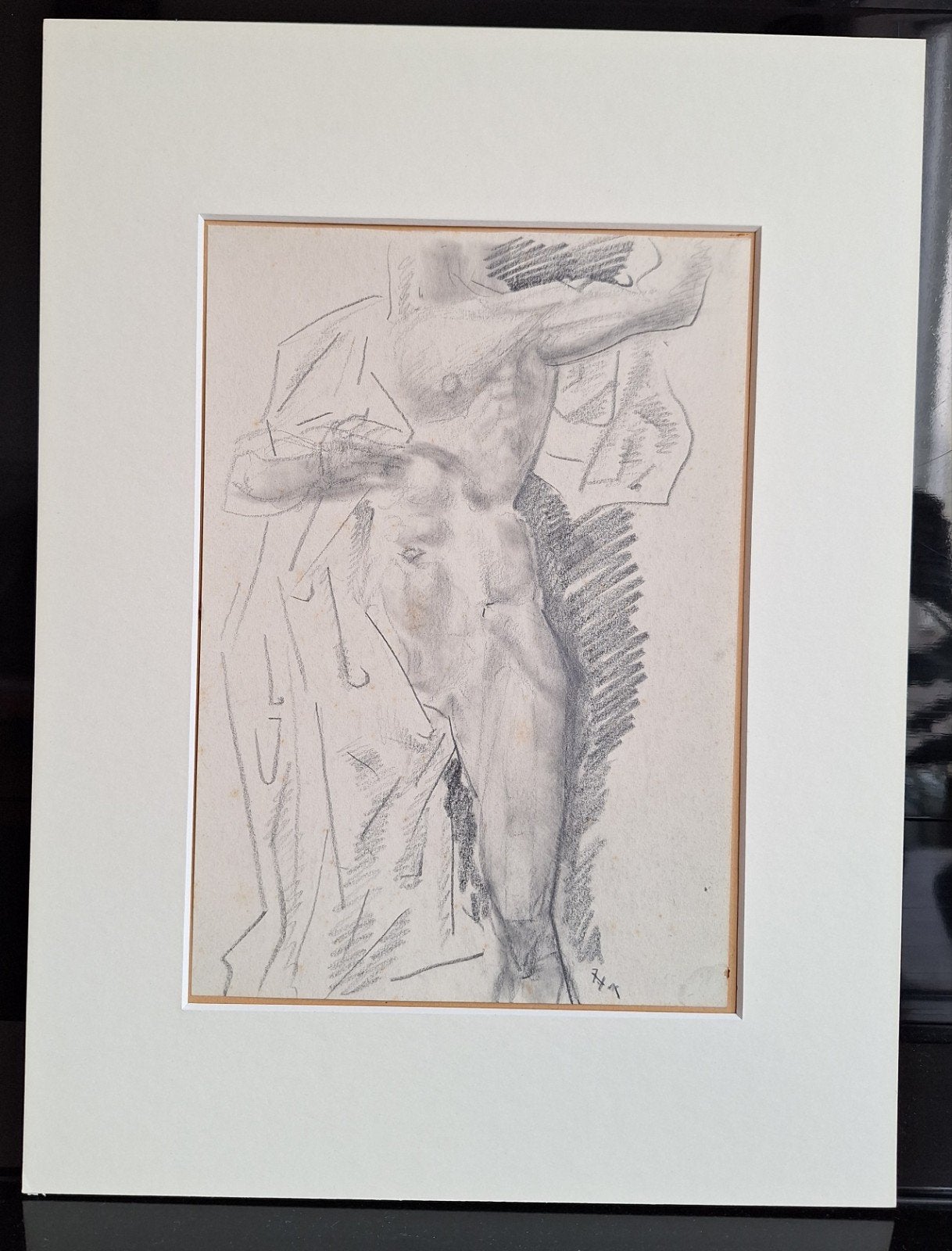 Willem van Konijnenburg Mannelijk naakt, Ophalen of Verzenden, Tekening, Potloodtekening, Origineel