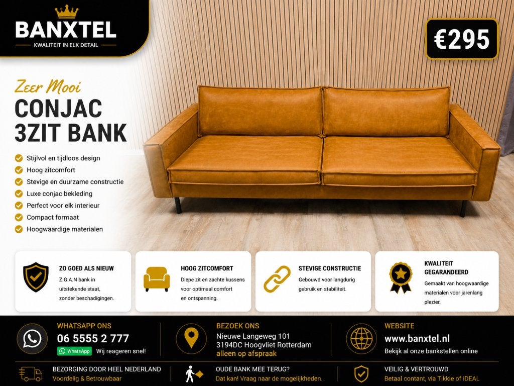 Zeer Mooi 3Zits Conjac Bank - TOPSTAAT !!!