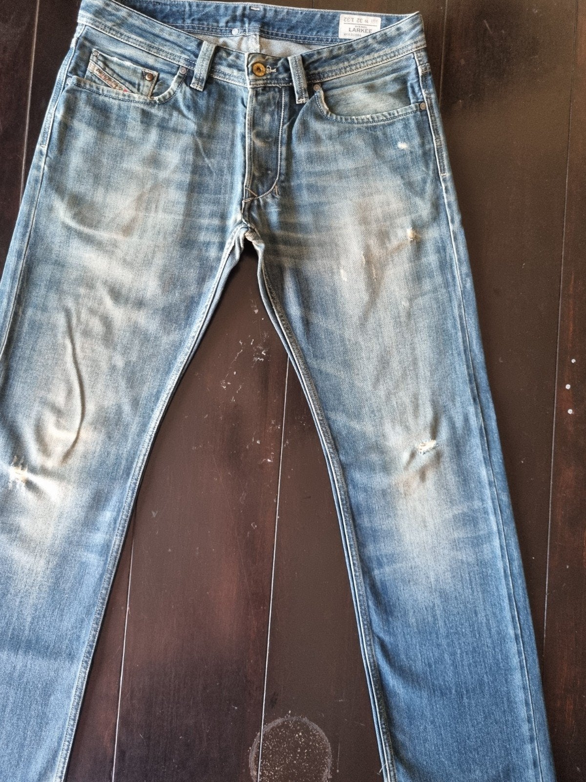 CLASSIC DIESEL LARKEE REGULAR STRAIGHT DESTROY JEANS 32/32!!, Diesel, Blauw, W32 (confectie 46) of kleiner, Ophalen of Verzenden