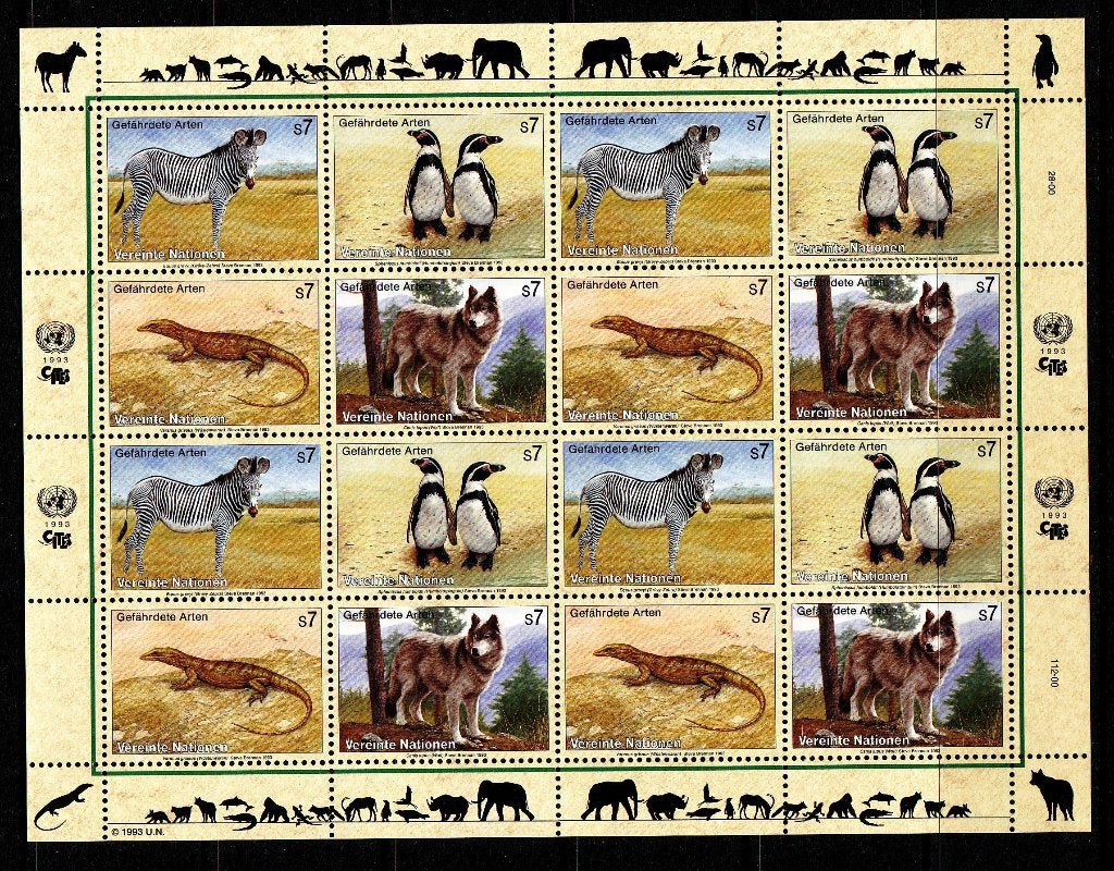 TSS Kavel 150012 Verenigde Naties Wenen PF Fauna minr143-46, Ophalen, Overige landen, Postfris