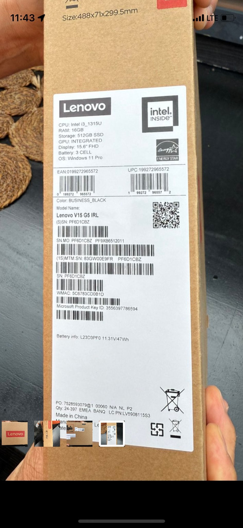 Lenovo V15 G5 IRL Laptop - Nieuw in doos , Partij aanwezig, Computers en Software, 2 tot 3 Ghz, 15 inch, 8 GB, Nieuw