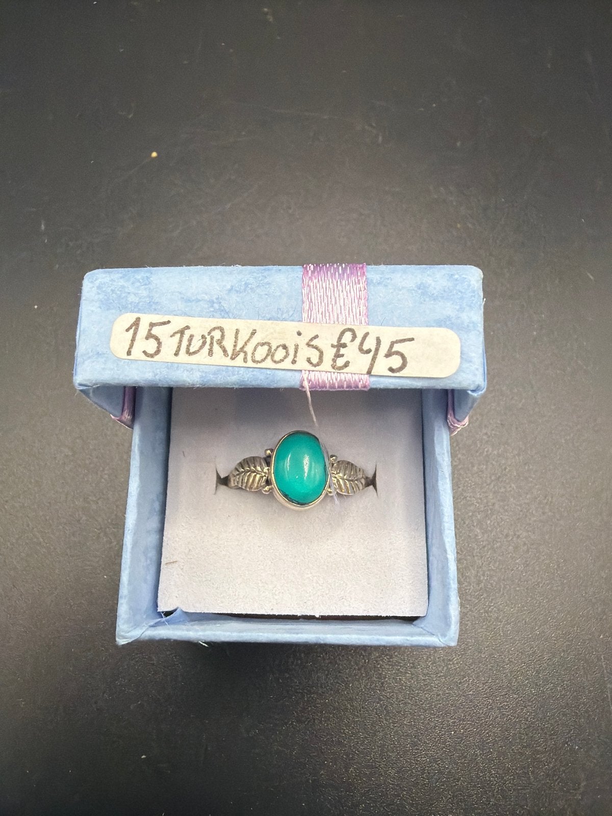 Zilveren Ring met Turkoois Steen - Maat 17-18, Sieraden, Tassen en Uiterlijk, Ophalen of Verzenden, Zo goed als nieuw, X, Met edelsteen