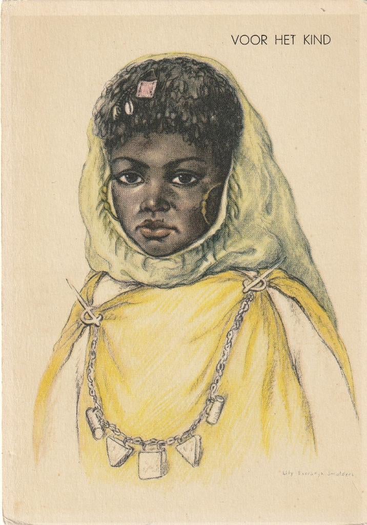 MEISJE TEKN LILY EVERSDIJK JAREN 60 ZEER MOOIE KAART KN156, Ophalen of Verzenden, 1960 tot 1980, Ongelopen, Overige thema's