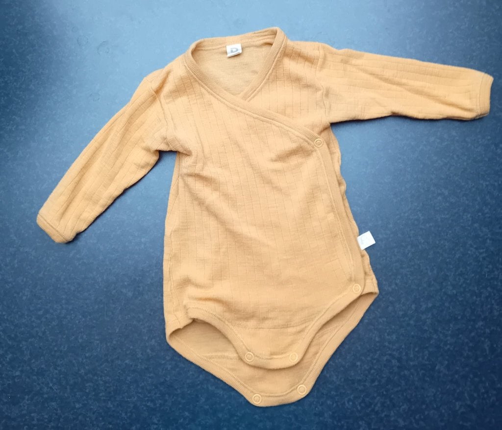 Dilling overslagromper okergeel maat 62, Kinderen en Baby's, Nacht- of Onderkleding, Gebruikt, Jongetje of Meisje, Ophalen of Verzenden