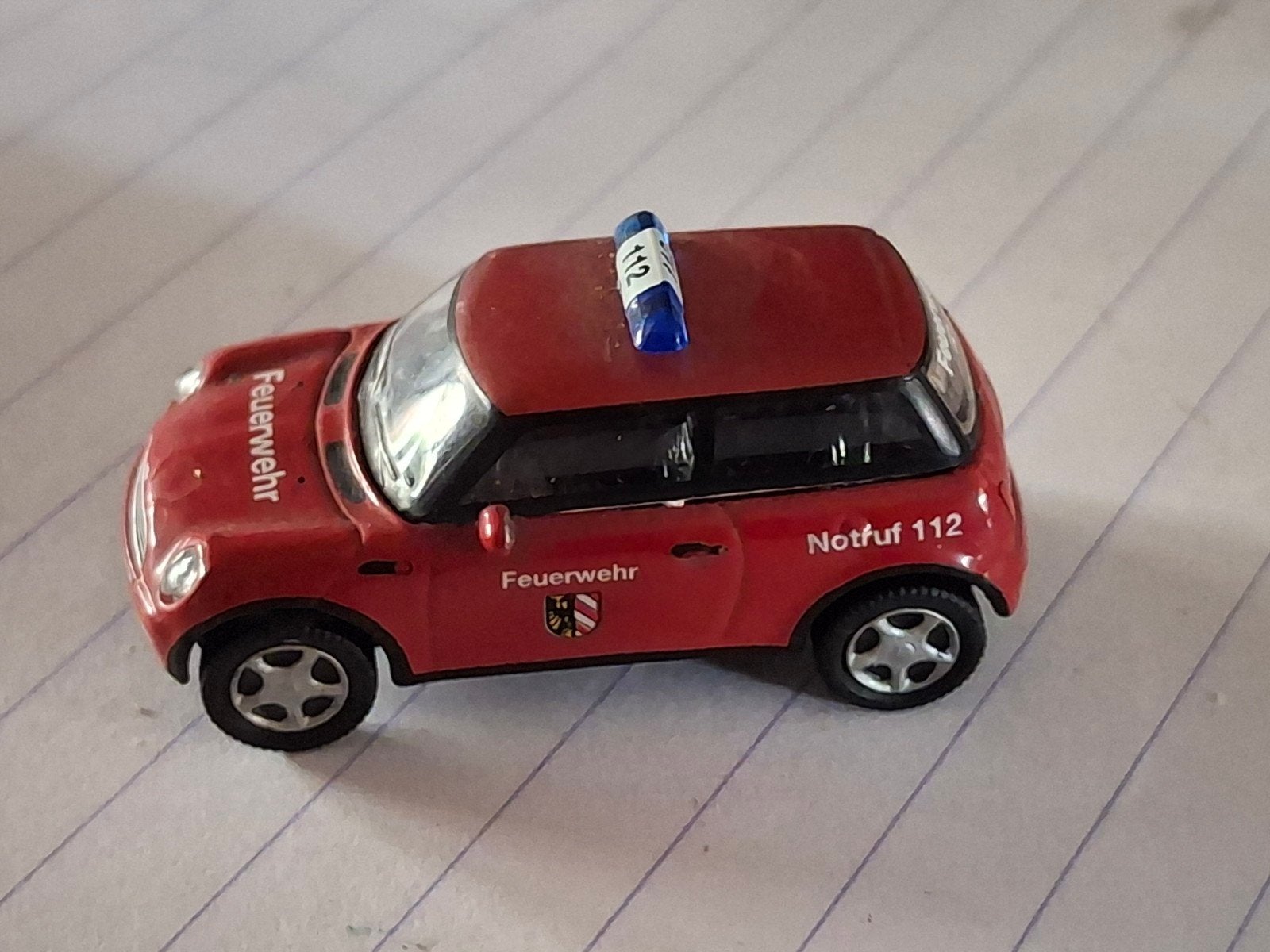 Mini Cooper Brandweer Speelgoedauto, Kinderen en Baby's, Speelgoed | Speelgoedvoertuigen, Ophalen of Verzenden, Gebruikt