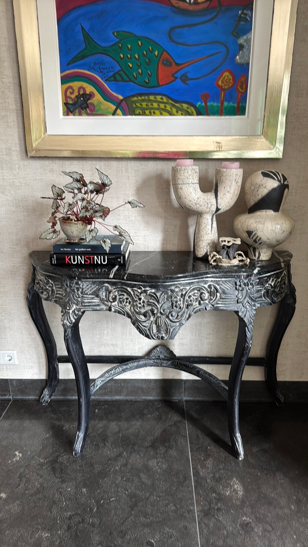Wandtafel console, Ophalen, Barok, 100 tot 150 cm, Zo goed als nieuw
