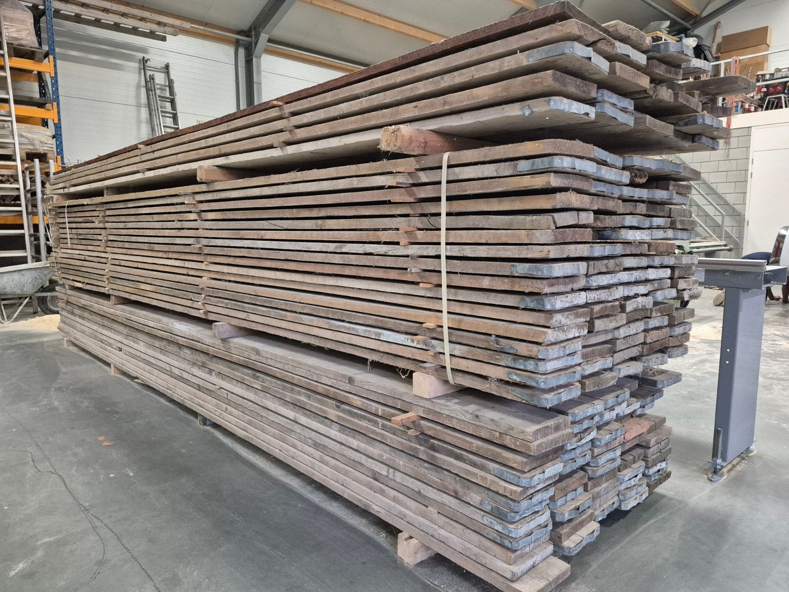 Steigerdelen 32x200 mm, lang 5 meter ( steigerplanken ), Doe-het-zelf en Verbouw, Ophalen, Gebruikt, 25 tot 50 mm, Plank