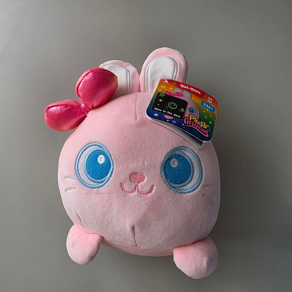 Toi Toys konijn knuffel glow in the dark, Ophalen of Verzenden, Nieuw, Konijn