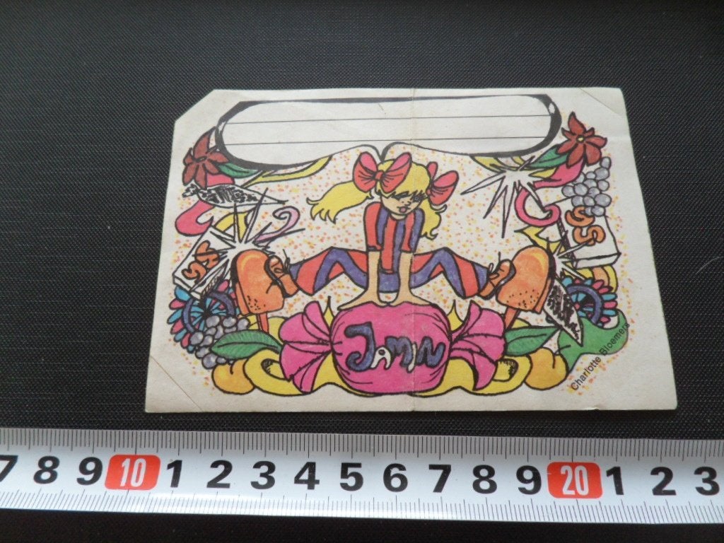 sticker strip jamin snoep ijs drop etiket charlotte bloemers, Ophalen, Zo goed als nieuw