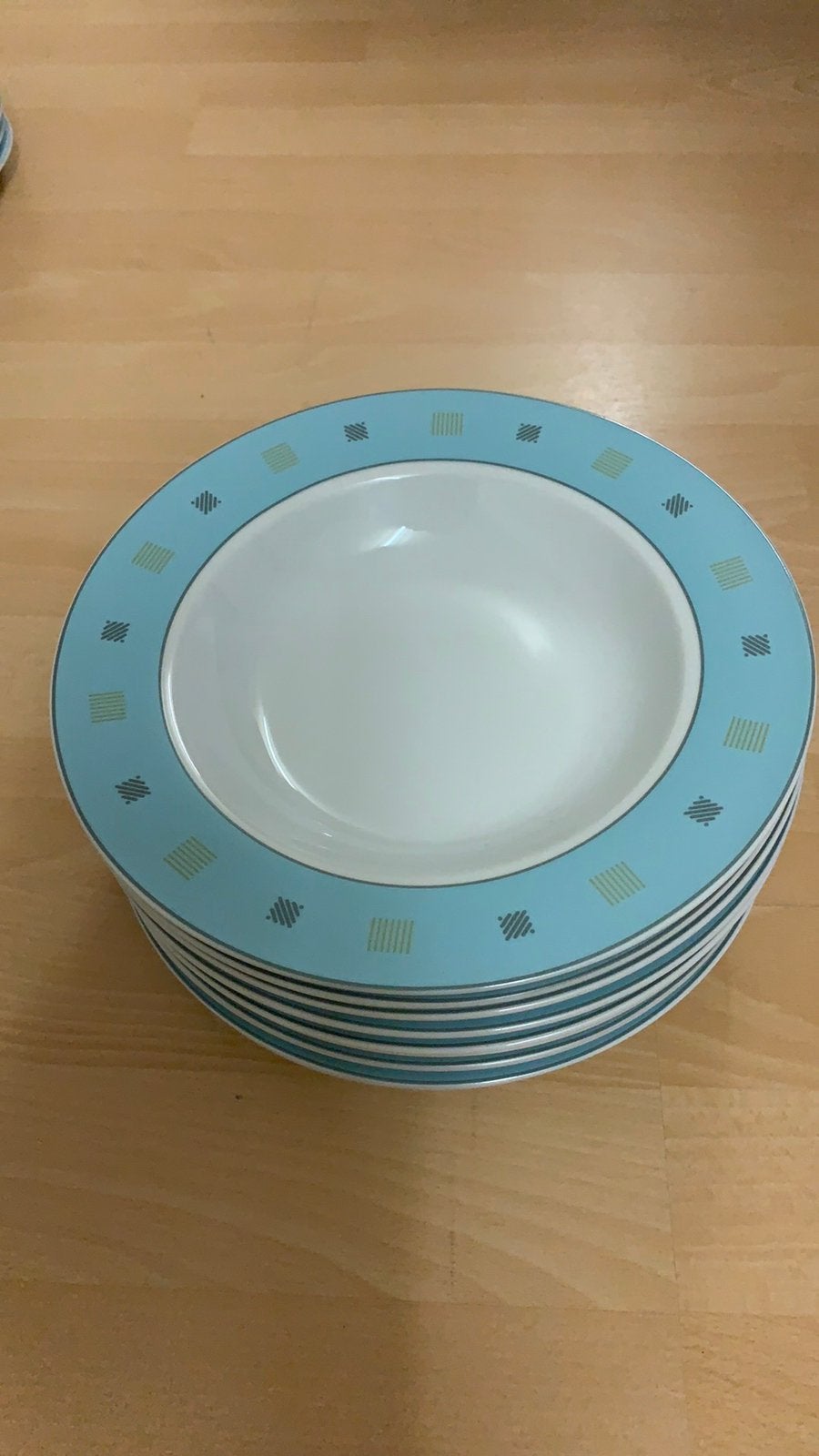 Set van 9 diepe borden, Ophalen of Verzenden, Gebruikt, Overige stijlen, Bord(en)