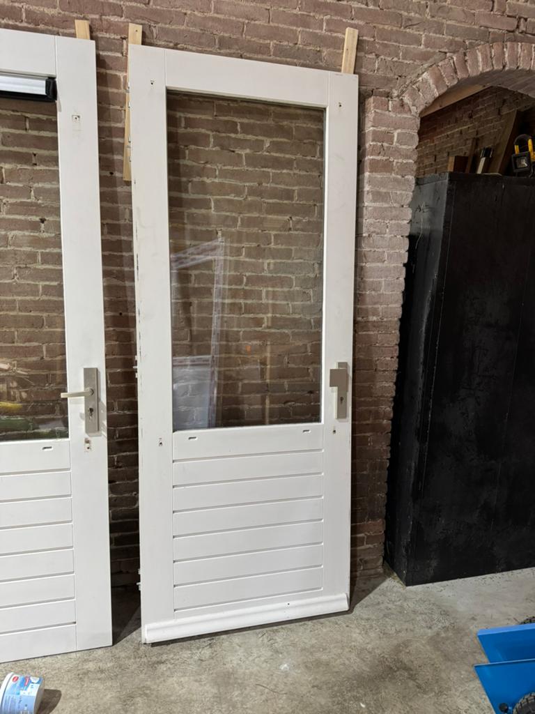 Meranti deur 920x2340 meerpuntsluiting hr++ glas, Doe-het-zelf en Verbouw, Deuren en Horren, Ophalen, 80 tot 100 cm, 215 cm of meer