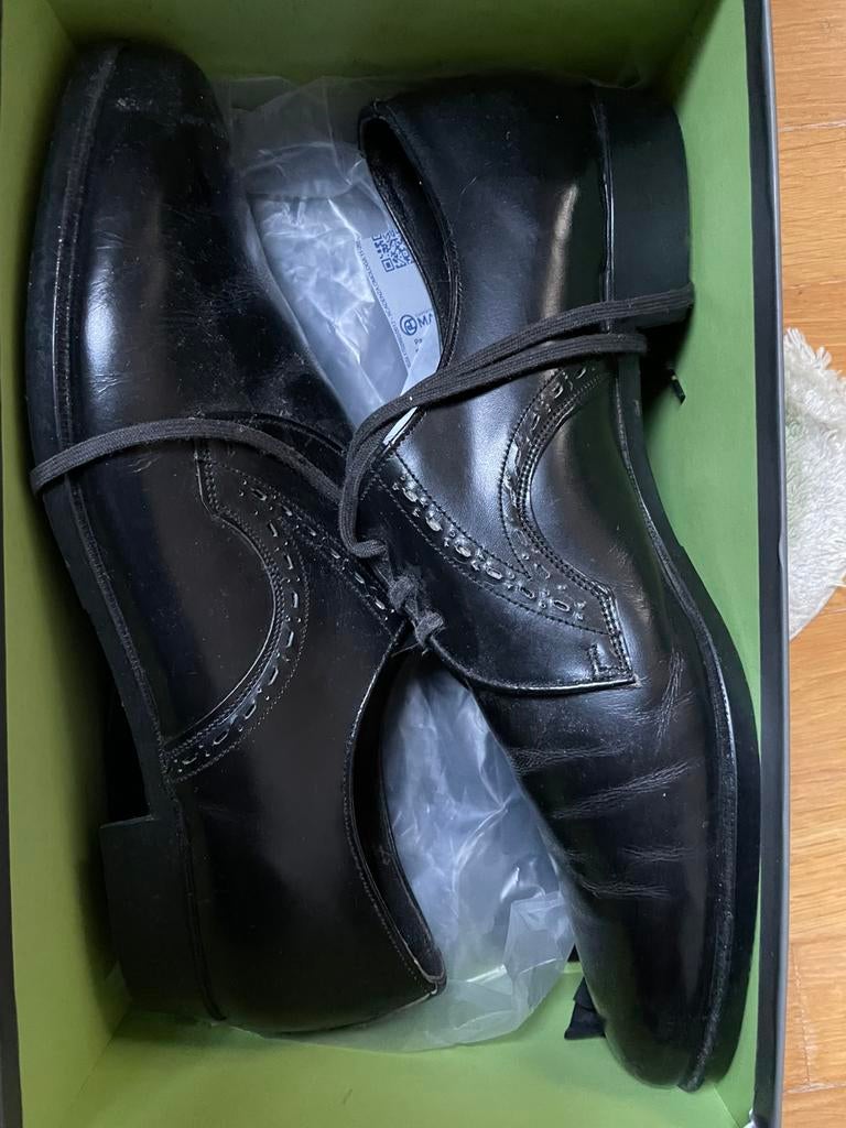 Vintage Antieke leren schoenen - Jaren 50 - 46 New Old Stock, Kleding | Heren, Schoenen, Zwart, Ophalen of Verzenden, Zo goed als nieuw