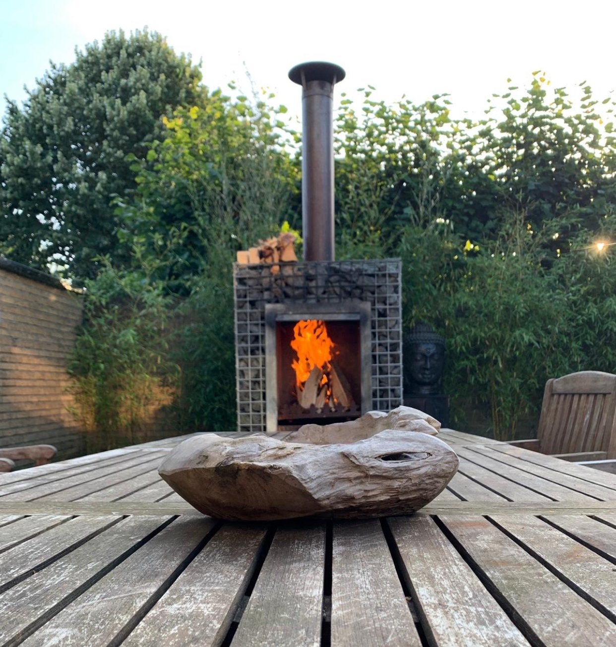 Schanskorf haard - Buitenhaard, Tuin en Terras, Ophalen, Gebruikt, Vuurkorf