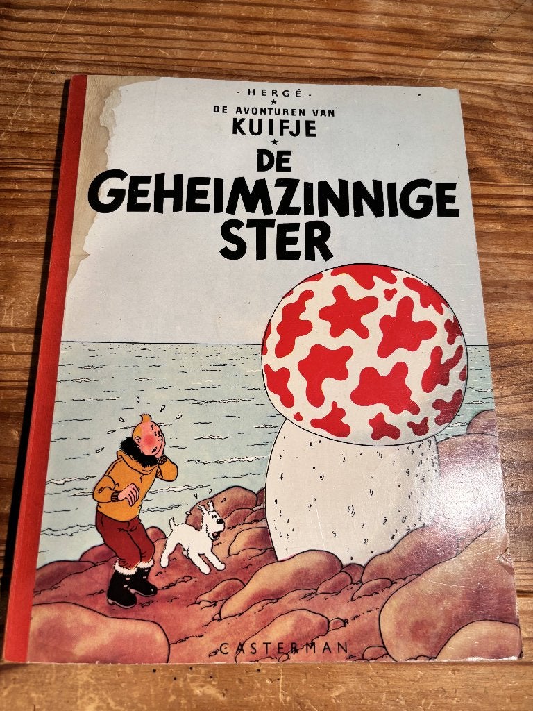 Kuifje de geheimzinnige ster (oude editie), Eén stripboek, Ophalen of Verzenden, Gelezen, Herge