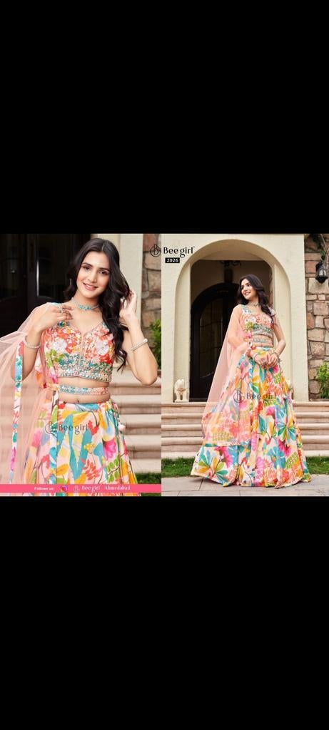 Prachtige Indiase Lehenga/Lengha - Maat M (bloes S), Kleding | Dames, Gelegenheidskleding, Overige typen, Overige kleuren, Gedragen
